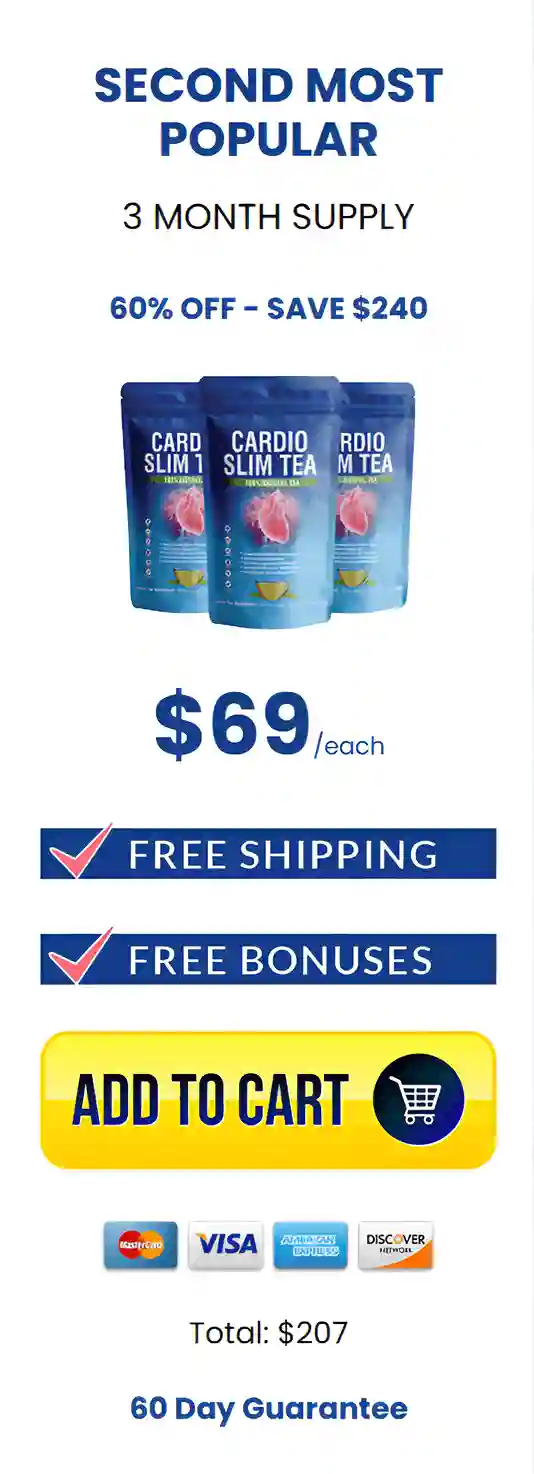 Cardio Slim Tea 3 Packages  Pricing