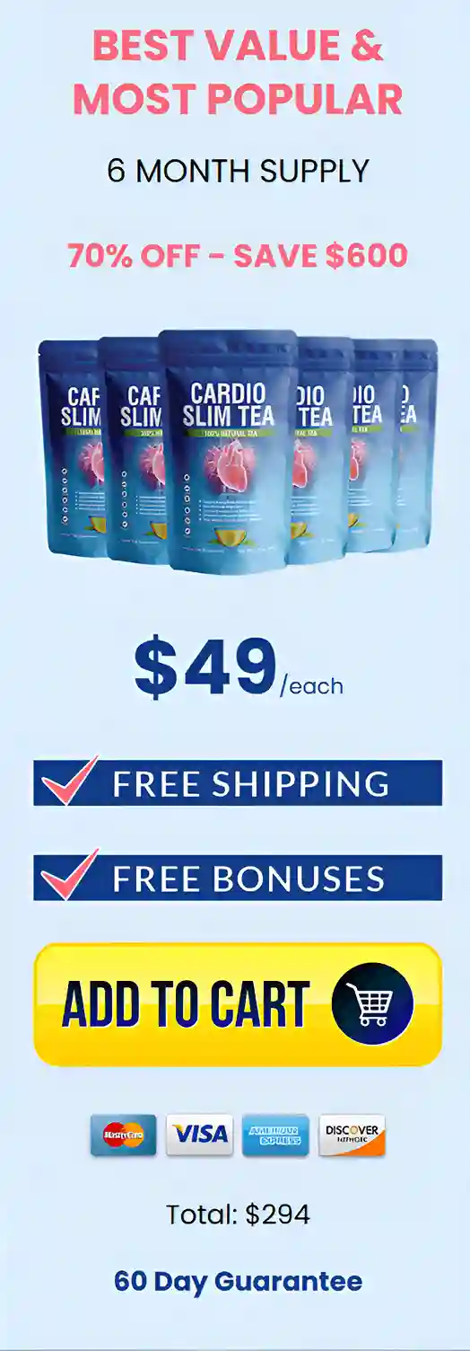 Cardio Slim Tea 6 Packages  Pricing